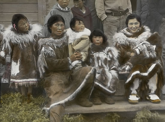Women and Children dressed in Furs